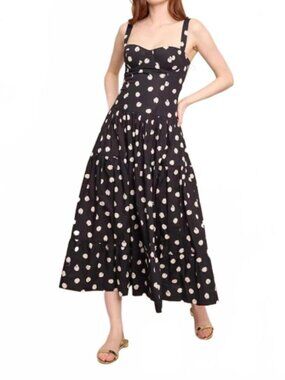 Cara Cara Santiago Dress - Spot Black Egret